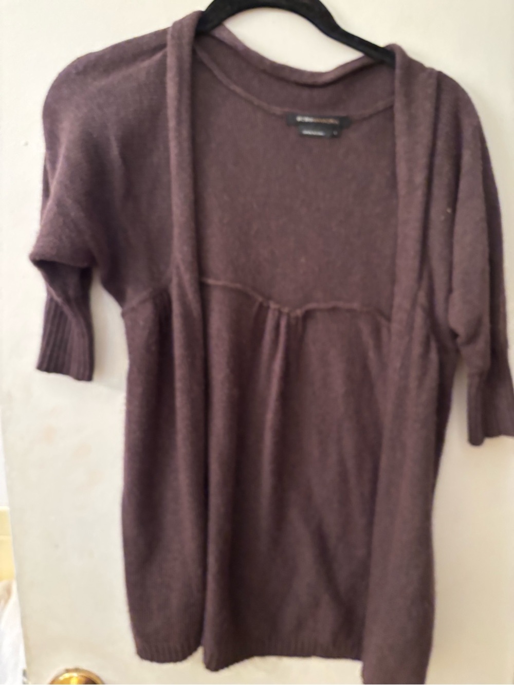 BCBGMaxAzria brown  Open-Front Short Sleeve Cardigan
